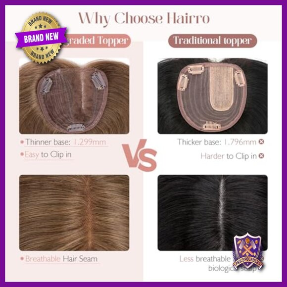 10 Inch Human Hair Topper Silk Base Clip In Hairpiece for Thinning Hair main image 4